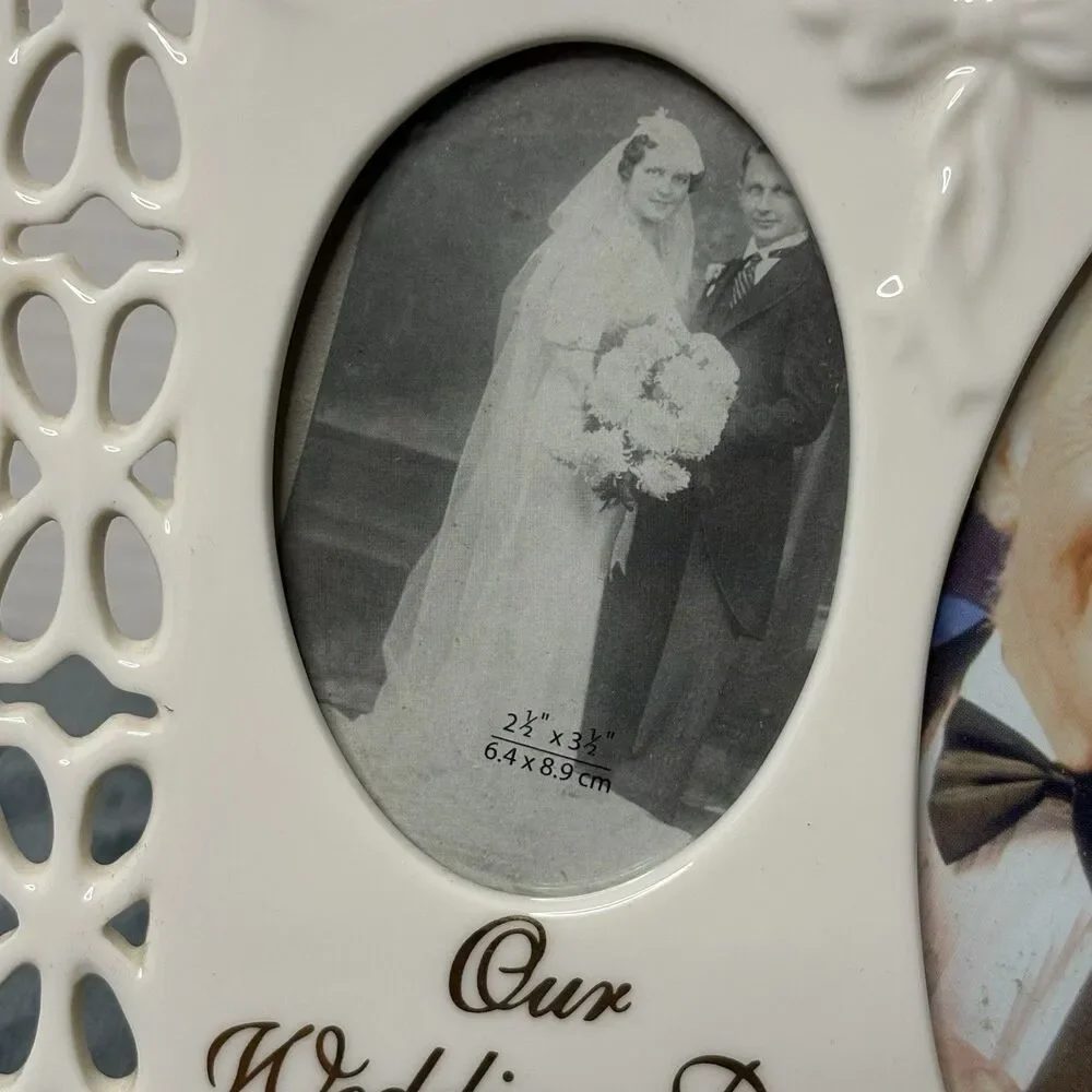 Russ 50th Wedding Anniversary Porcelain Picture Photo Frame Ornate